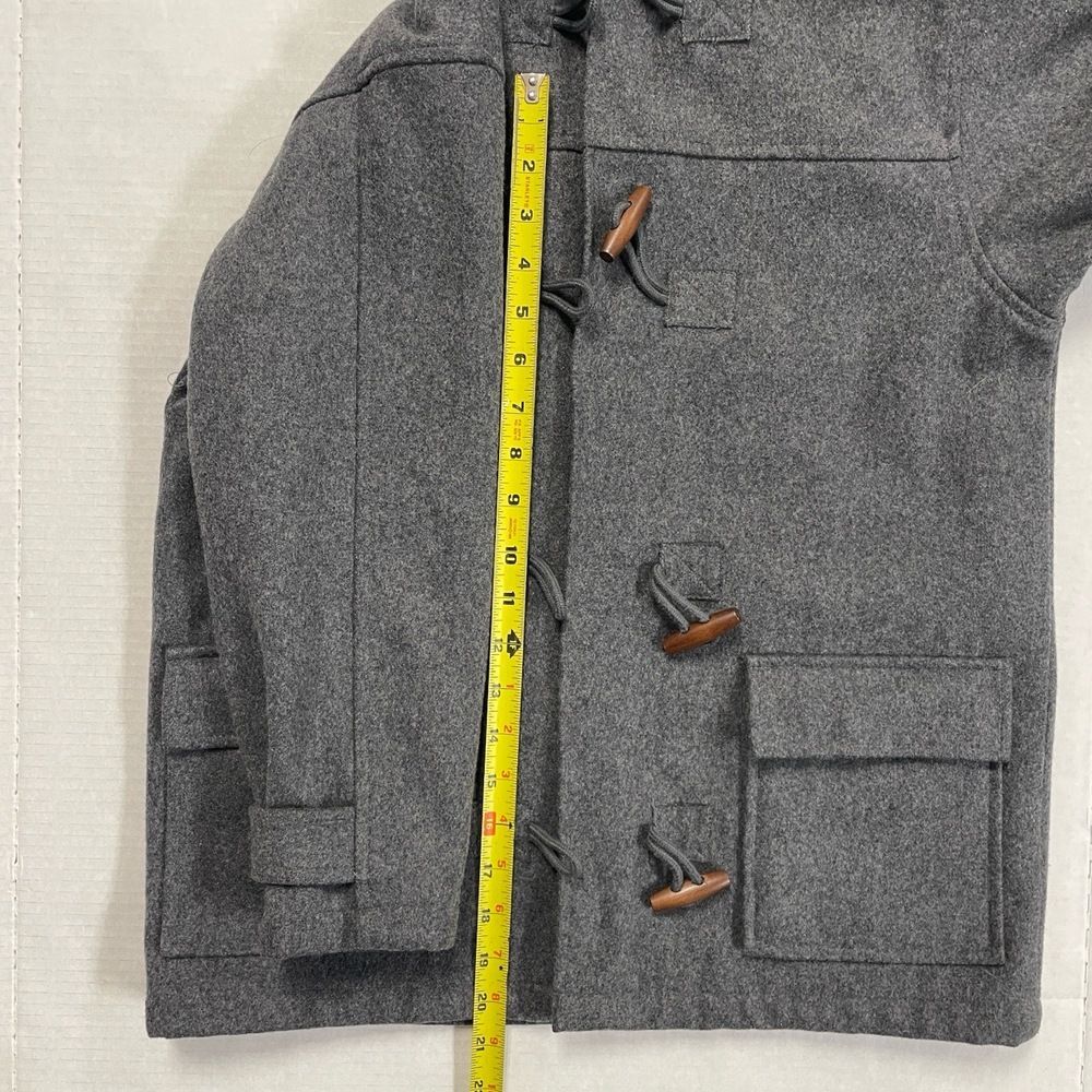 Girl's Children's Place Grey Hooded Duffle Winter Coat wool blend. Toggle jacket - Picture 13 of 16
